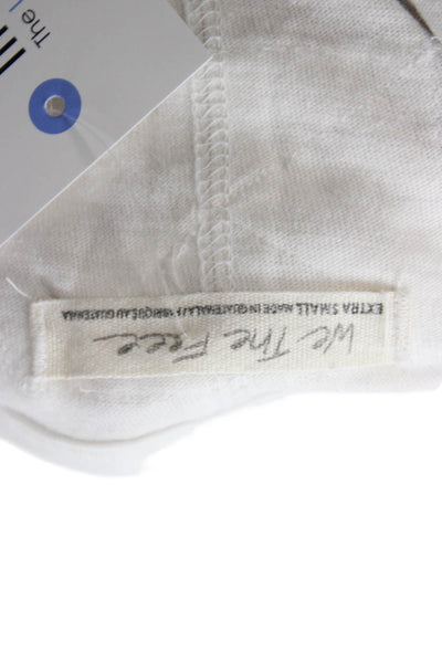We The Free Womens Basic White Long Sleeve Crewneck Cotton Tee Size XS