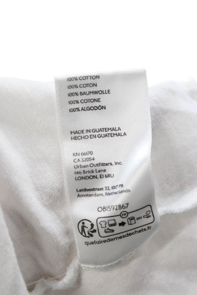 We The Free Womens Basic White Long Sleeve Crewneck Cotton Tee Size XS
