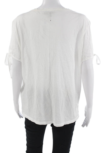 Allsaints Womens Basic V-Neck White 100% Cotton Short Sleeve T-Shirt Size M