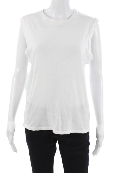 Agolde Mens White Cotton Crew Neck Sleeveless T-Shirt Size S