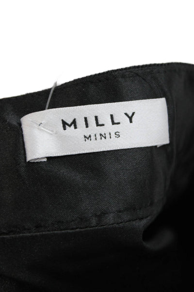 Milly Minis Girls Sequined Zippered A-Line Mini Skirt Solid Black Size 10