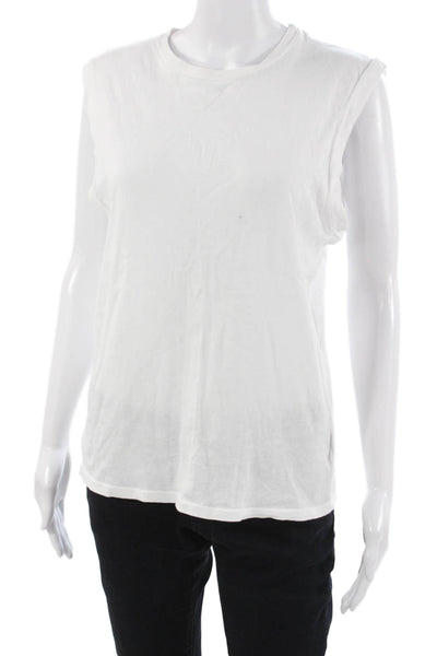 Agolde Mens White Cotton Crew Neck Sleeveless T-Shirt Size S
