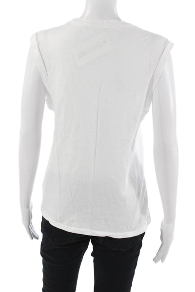 Agolde Mens White Cotton Crew Neck Sleeveless T-Shirt Size S