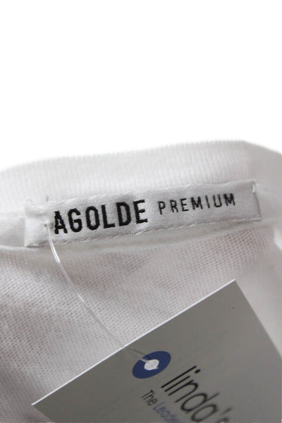 Agolde Mens White Cotton Crew Neck Sleeveless T-Shirt Size S