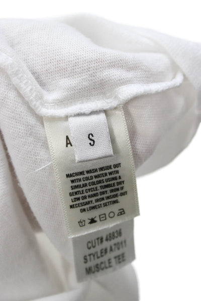 Agolde Mens White Cotton Crew Neck Sleeveless T-Shirt Size S