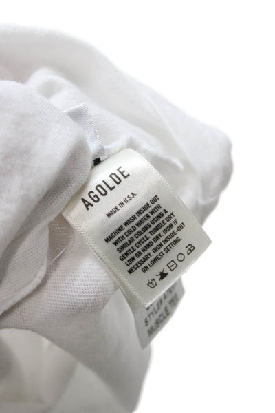 Agolde Mens White Cotton Crew Neck Sleeveless T-Shirt Size S