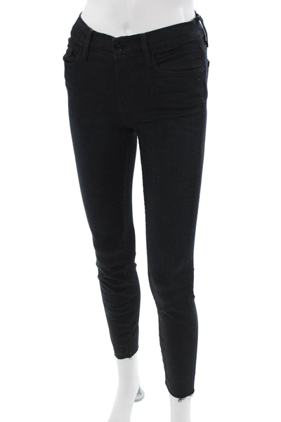 Frame Denim Women Ankle Skinny Black Jeans Size 25