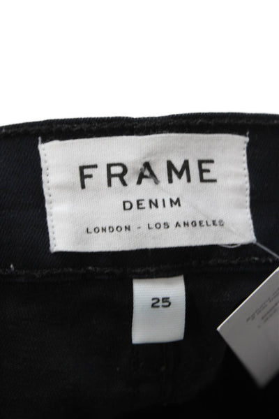 Frame Denim Women Ankle Skinny Black Jeans Size 25