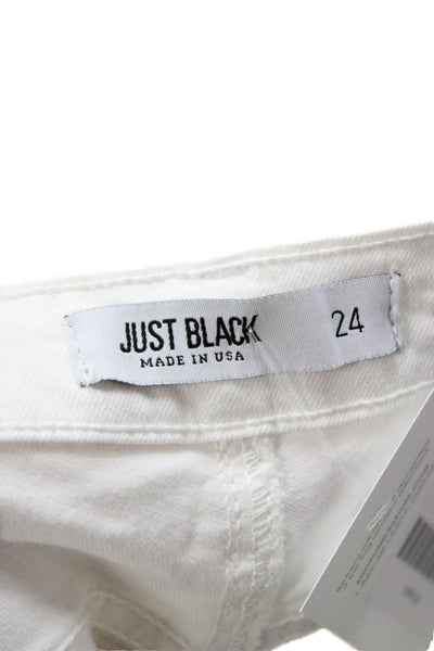 Just Black Womens Cropped Ankle Skinny Jeans White High Rise Size 24