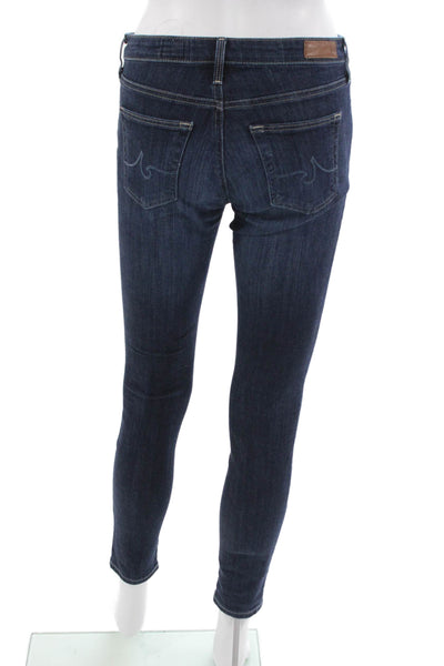 AG Adriano Goldschmied Womens Ankle Skinny Jeans Dark Blue Low Rise Size 25