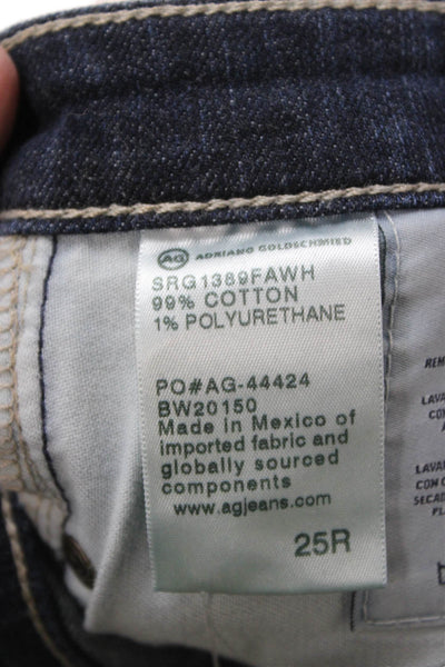 AG Adriano Goldschmied Womens Ankle Skinny Jeans Dark Blue Low Rise Size 25