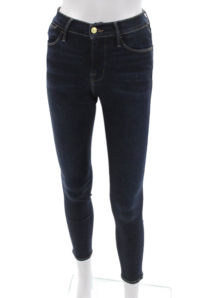 Frame Womens Ankle Skinny Jeans Dark Blue High Rise Size 25