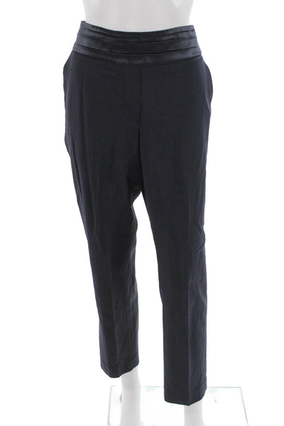 Brunello Cucinelli Women Ankle Dress Pants Black Virgin Wool Zip Size 12