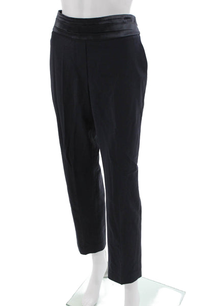 Brunello Cucinelli Women Ankle Dress Pants Black Virgin Wool Zip Size 12