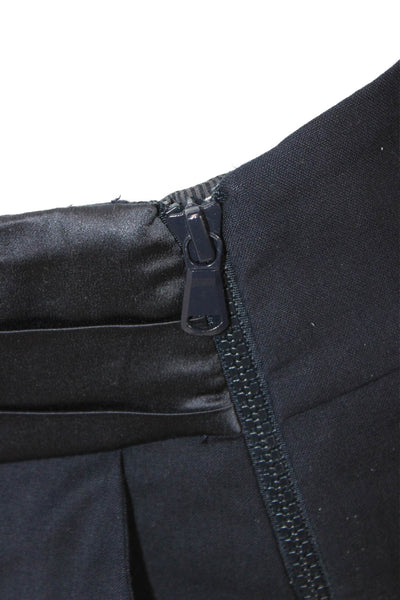 Brunello Cucinelli Women Ankle Dress Pants Black Virgin Wool Zip Size 12