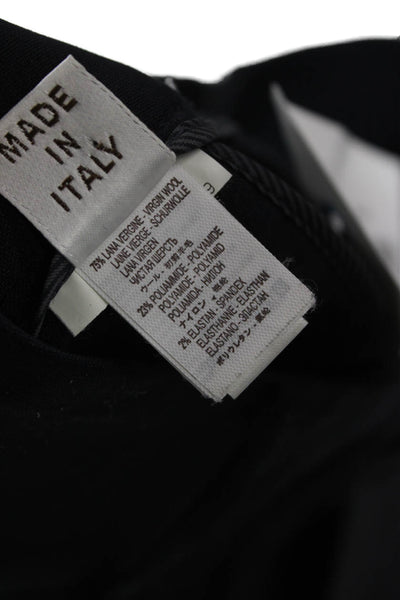 Brunello Cucinelli Women Ankle Dress Pants Black Virgin Wool Zip Size 12