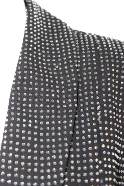 NBD Women Black Polka Dot V-Neck Button Long Sleeve Blazer Polyester Size XS