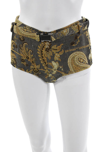 Off White Unisex Black Paisley Buckle Shorts Size 20