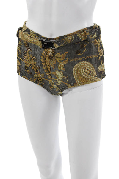Off White Unisex Black Paisley Buckle Shorts Size 20