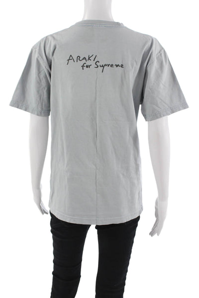 Supreme Mens Short Sleeve Crewneck Graphic Cotton T-Shirt Gray Art Size M