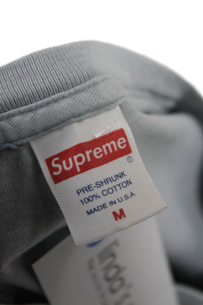 Supreme Mens Short Sleeve Crewneck Graphic Cotton T-Shirt Gray Art Size M