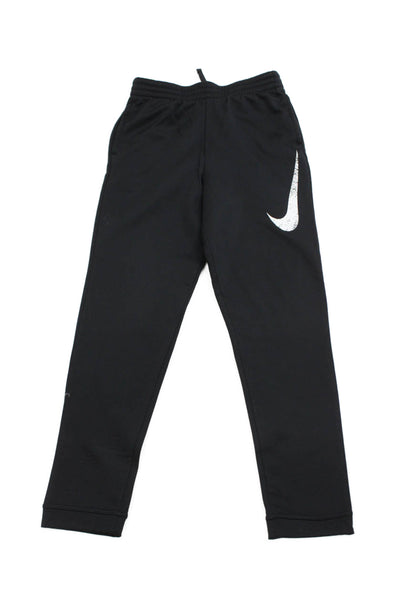 Nike Boys Drawstring Logo Straight Leg Pants Black White Size Extra Large