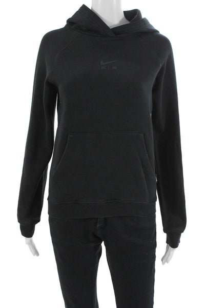 Nike Womens Pullover Hoodie Black Long Sleeve Sports Size L