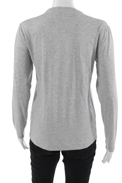 Lacoste Mens T-Shirt Gray Pima Cotton Crew Neck Long Sleeve Size XS