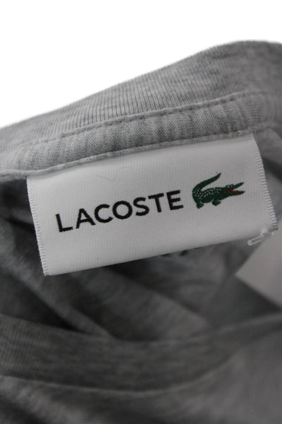 Lacoste Mens T-Shirt Gray Pima Cotton Crew Neck Long Sleeve Size XS
