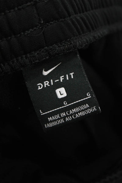 Nike Mens Black Jogger Sweatpants Drawstring 100% Polyester Size L