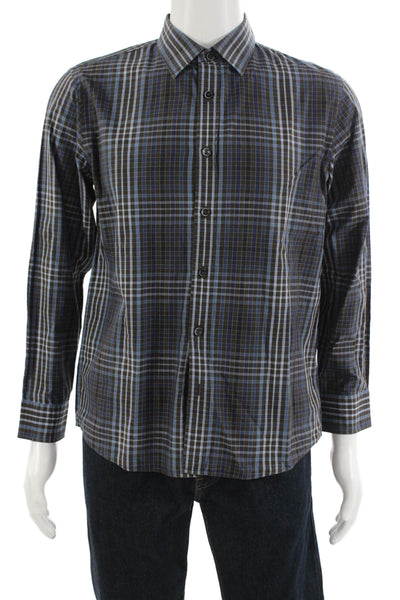 Michael Kors Men's Long Sleeves Multicolor Plaid Shirt Size M
