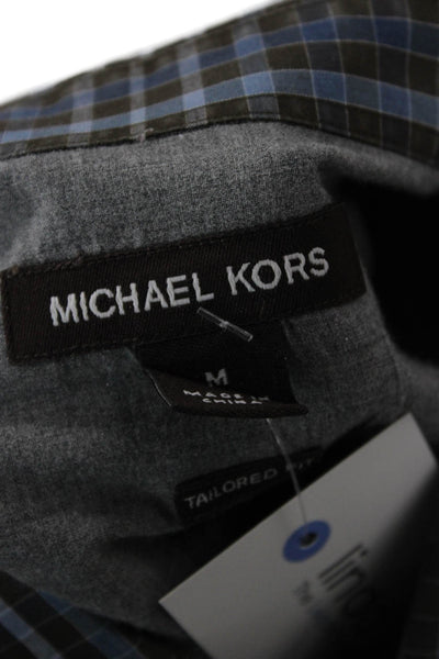 Michael Kors Men's Long Sleeves Multicolor Plaid Shirt Size M