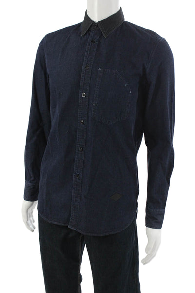 Rag & Bone Men's Collared Long Sleeves Button Down Denim Shirt Size S