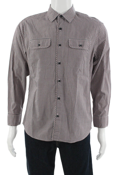 Michael Kors Men's Button Down Long Sleeves Multicolor Plaid Shirt Size M