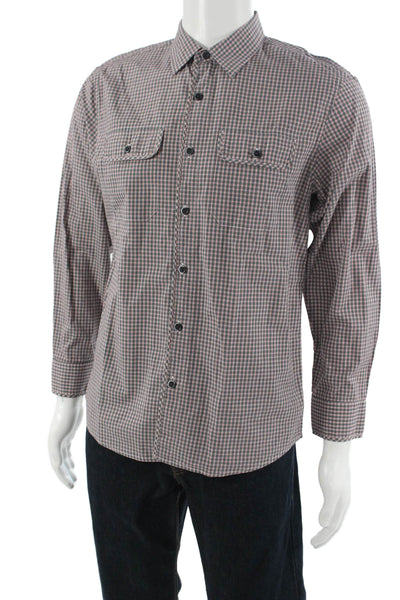 Michael Kors Men's Button Down Long Sleeves Multicolor Plaid Shirt Size M