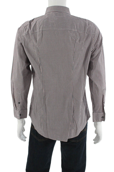 Michael Kors Men's Button Down Long Sleeves Multicolor Plaid Shirt Size M