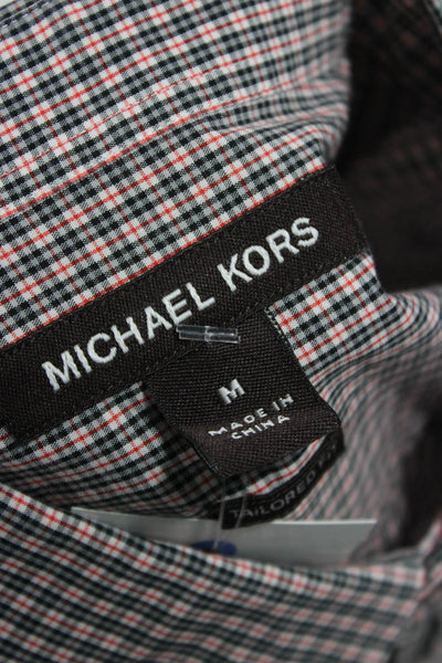 Michael Kors Men's Button Down Long Sleeves Multicolor Plaid Shirt Size M