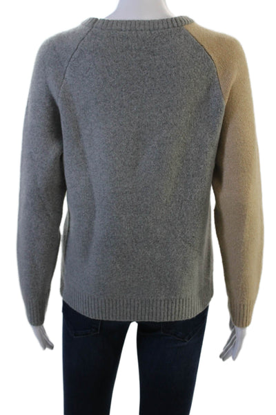 THML Unisex Beige Geometric Stars Pullover Sweater Crew Neck Size S