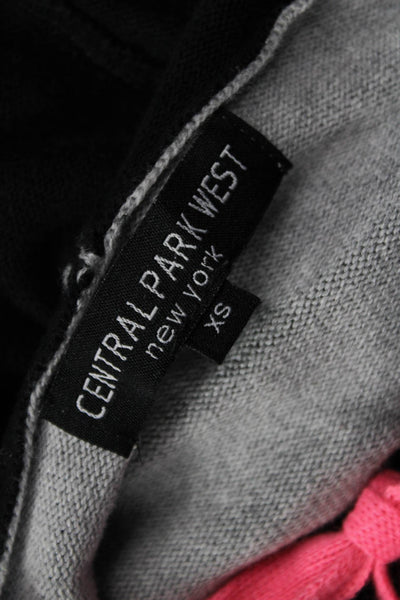 Central Park West Womens Pullover Hoodie Black Drawstring Solid Size XS