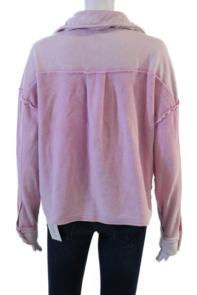 Fate. Womens Pink Cotton Collared Button Long Sleeve 90s Jacket Size S