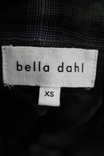 Bella Dahl Womens Button-Up Long Sleeve Plaid Black Tencel Size XS
