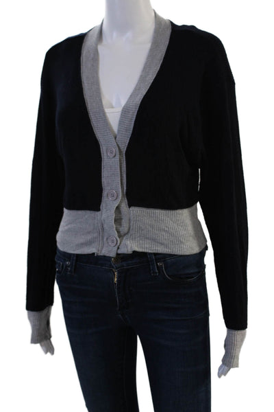 Michael Lauren Unisex Cardigan Black V Neck Long Sleeve Button Size XS