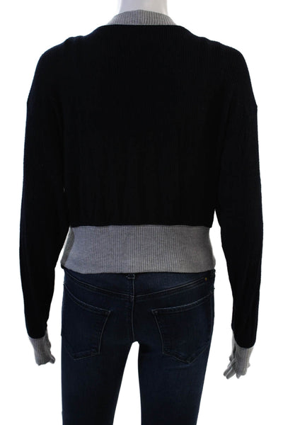 Michael Lauren Unisex Cardigan Black V Neck Long Sleeve Button Size XS
