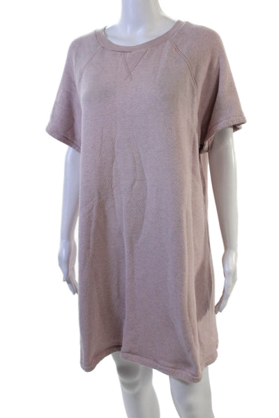 Madewell Women Pink Sweater Dress Short Sleeve Size M