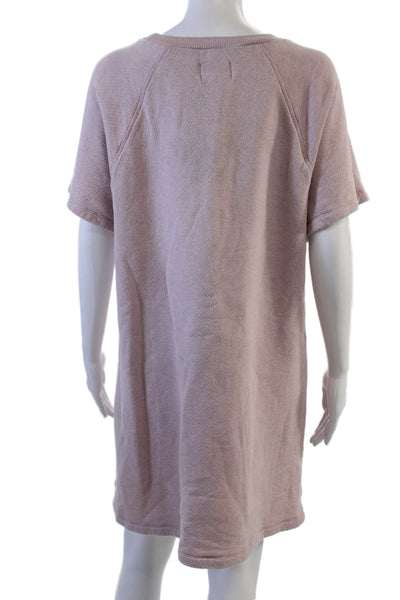 Madewell Women Pink Sweater Dress Short Sleeve Size M