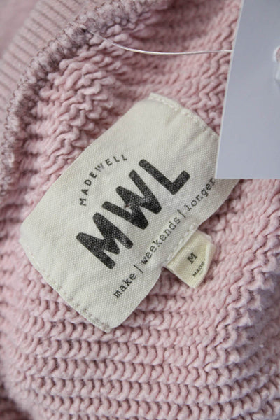 Madewell Women Pink Sweater Dress Short Sleeve Size M