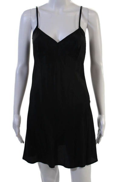 Nanette Lepore Womens Shirt Dress Black 3/4 Sleeve Button Round Neck Size 2