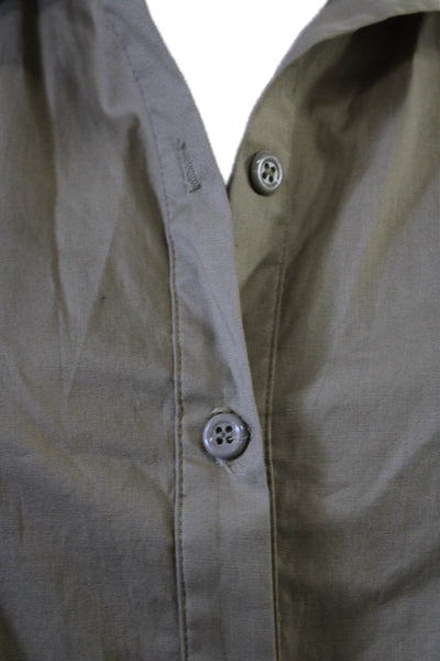 Kirna Zabete Womens Shirt Dress Tan Collared Short Sleeve Button Size S