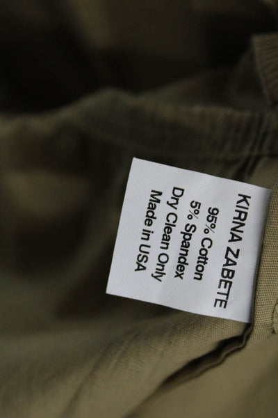 Kirna Zabete Womens Shirt Dress Tan Collared Short Sleeve Button Size S
