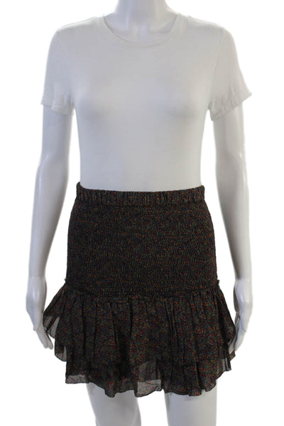 Isabel Marant Etoile Womens Mini Peasant Dark Gray Viscose Skirt Size 36